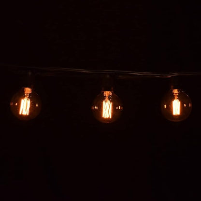 Hometown Evolution, Inc. Commercial Edison Bulb Outdoor String Lights with Hand-Threaded Filament (G60 Lantern Edison - Commercial Black Wire, 50 ft)
