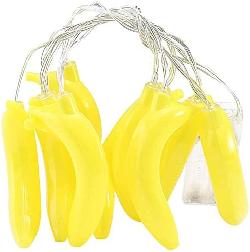 Fruit String Lights Battery Powered Indoor Outdoor Lighting Lamp Strawberry/Grape/Watermelon/Lemon/Banana for Wedding Home Birthday Garden Yard Patio Party Decorations (Banana)