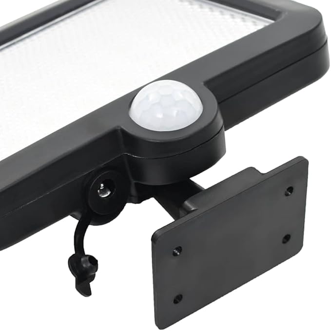 Solar Lamp Outdoor, Black ABS, Rectangular, Motion Sensor, Water Resistant, Energy Efficient LED Light for Garden, Patio, Pathway, Balcony Lighting, 3.7V, Matte Finish