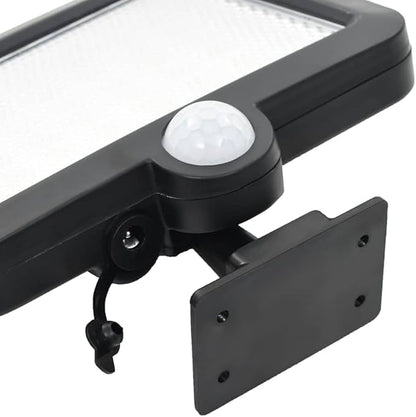 vidaXL Solar Powered Outdoor Lamp with Motion Sensor, Weather-Resistant ABS Material, High-Powered 56 LED Lights - Black