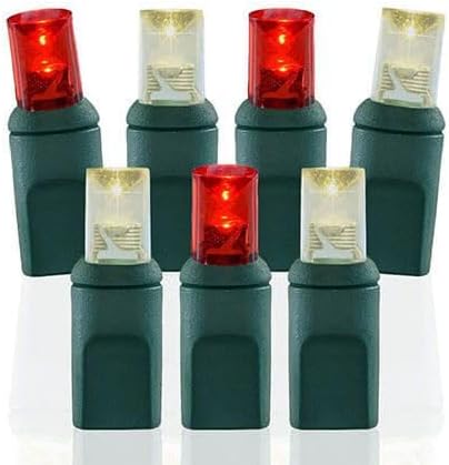 Pro Christmas LED Christmas Lights – 70 Count Wide Angle Conical String Lights – Professional Grade Indoor/Outdoor Commercial Holiday Light Set for Trees, Bushes, & Décor – 2800K Warm White and Red