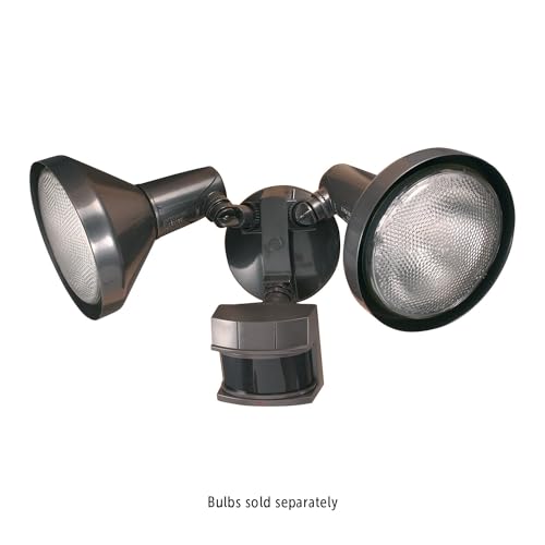 Globe Electric 17000140 180-Degree 240 W Twin Head Black Hardwired Motion Sensor Security Flood Light with MotionBright