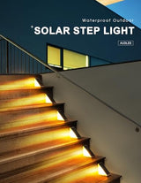 Solar Step Lights Outdoor Waterproof IP67, 3000K Warm Lights -16 Pack