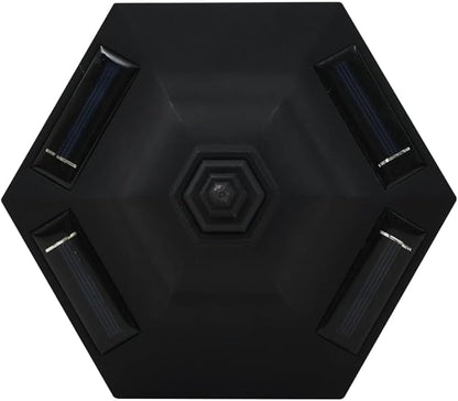 Solar Lights Outdoor, 6 Pack Black Polypropylene Spherical LED Lamps, Weatherproof Garden Pathway Patio Decor, Automatic Dusk-to-Dawn Operation