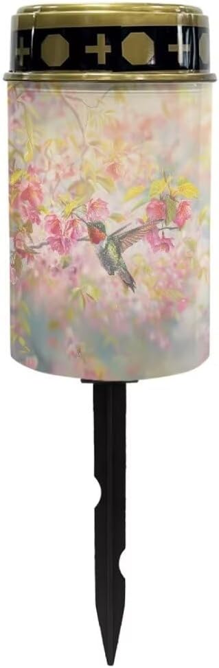Kuiaobatyv Floral Print Pathway Lights Solar Powered Pathway Lights Solar Powered Modern Solar Landscape Path Yard Lights Cemetery Led Lights for Grave Solar Outdoor Gift for Grandpa