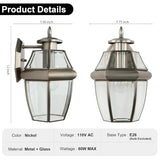 Outdoor Wall Lantern, 12 Inch Waterproof Exterior Light Fixture.