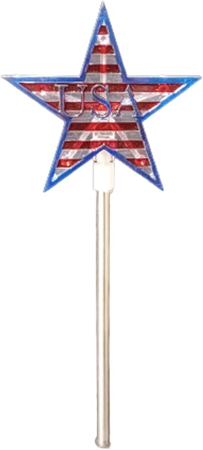 Starry Illuminate 1 PCS Solar Color Changing Style Garden Stake Light Pathway Stake Light (Star Flag)