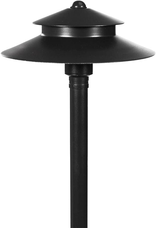 VOLT Stratum Black Brass Two-Tier Path & Area Light (9" Shade, 25" Tall) for Low Voltage Landscape Lighting on | Lumora