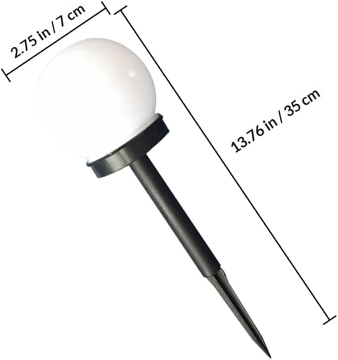 Cabilock 4pcs Solar Lawn Path Lights Round Bubble Ball Shape Warm White LED Outdoor Garden Yard Lighting