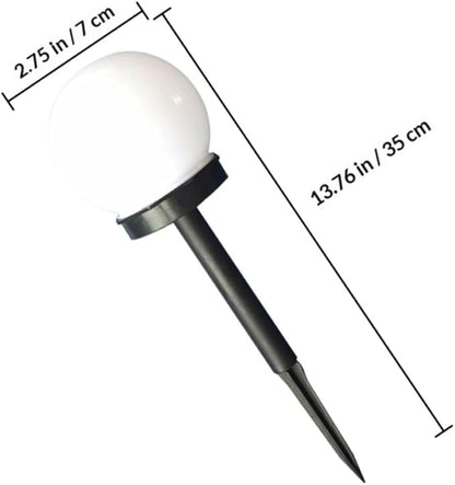 Cabilock 4pcs Solar Lawn Path Lights Round Bubble Ball Shape Warm White LED Outdoor Garden Yard Lighting