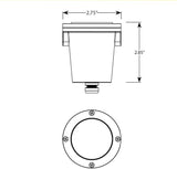 VOLT 12V 3-in-1 Waterproof IP68 Mini in-Grade Light with Brass Top (Bronze) for Low Voltage Landscape Lighting of | Lumora