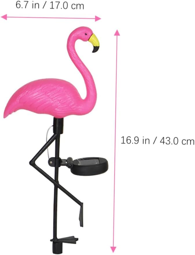 BESPORTBLE Solar Pathway Light Led Garden Decoration Elegant Flamingo Design Energy-efficient Solar-Powered Outdoor Lighting for Patios Yards and Walkways