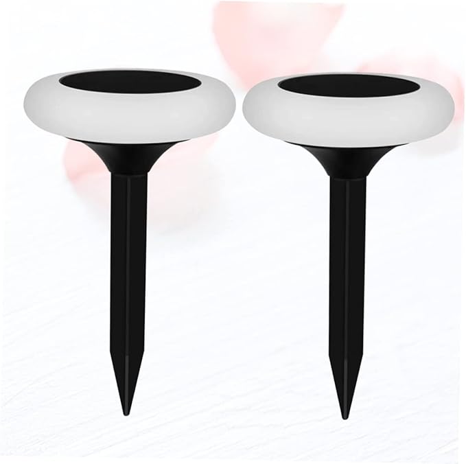 POPETPOP 2pcs RGB Solar Ground Plug Light Outdoor Landscape Garden Lights Solar-Powered Pathway Lamp