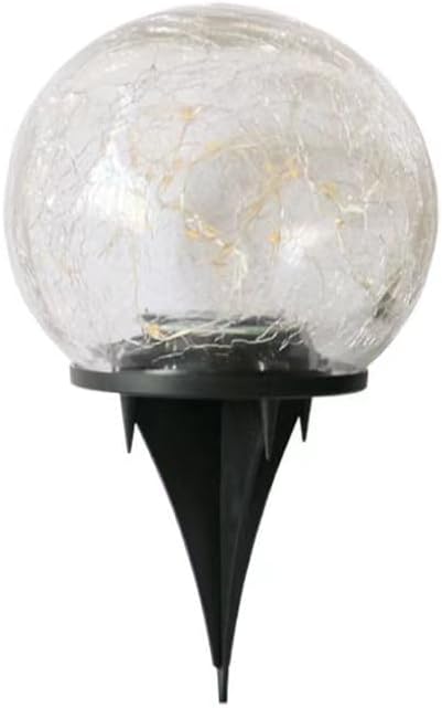 Solar Ball LED Lights Crackle Glass Globe Garden Stake Lamp Yard Art Decor for Yard Pathway Patio Lawn Decoration (Cool White)