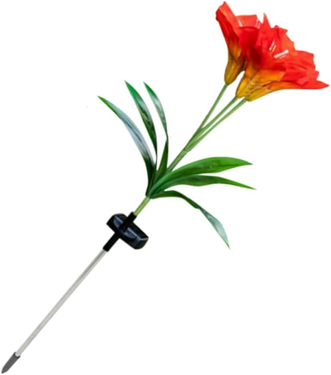 Fork Led Solar Lily Shape Garden Stake Lights Landscape Lamp for Pathway Solar Garden Decor Night Scene Lighting