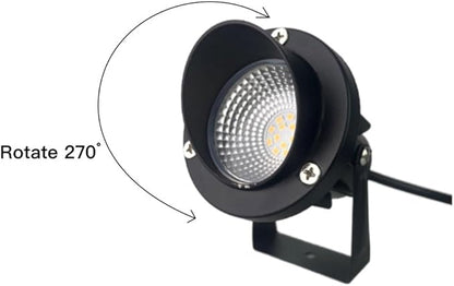 QUANS 6Pack 12W Cool White Low Voltage Outdoor Landscape Spotlight LED Light, Wall Mount Fixture, Waterproof Stake Spike Stand for Pathway Lawn Garden Yard Tree Lighting, 12V 24V 60V DC AC No Plug
