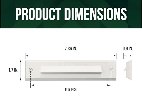 6-Pack Low Voltage 12V AC/DC LED Linear Step Lights, 2W Landscape Lighting, Outdoor Waterproof Accent Lighting Fixtures, Die-cast Aluminum with Classic White Powder Coated Finish
