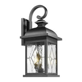 FEMILA 3-Light Outdoor Wall Light, 26" Large Exterior Wall Lantern with Water Ripple Glass, Porch Light for Entryway, Patio, Garage, and Doorway, E12 Base, 4FD54B-L SD BK