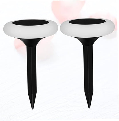 Mikikit 2pcs RGB Colorful Solar Ground Plug Lights Outdoor Solar Pathway Lamp for Garden Lawn and Decor Easy Installation Modes Durable Landscape Lighting