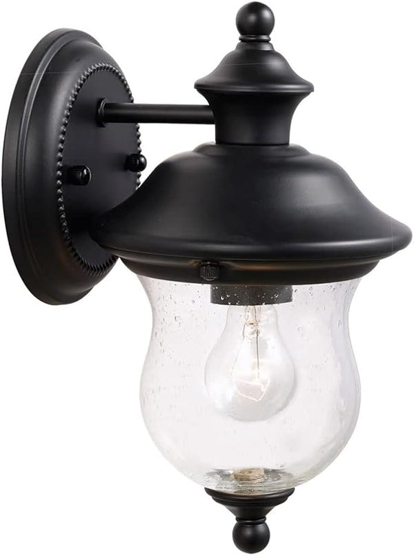 Design House 502906 Highland Traditional 1-Light Outdoor/Indoor Wall Light with Clear Seedy Glass for Porch | Lumora