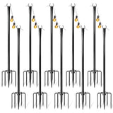 10 Pack String Light Poles for Outside, Adjustable Metal Patio Light Poles