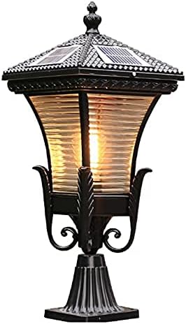 Post LightsLED American Solar Fence Light Square Solar Stigma Lamp Outdoor Waterproof Garden Path Lawn Step Landscape Lights No Wiring Is Required IP23 Classic Aluminium Glass Lighting Super Bright Wa