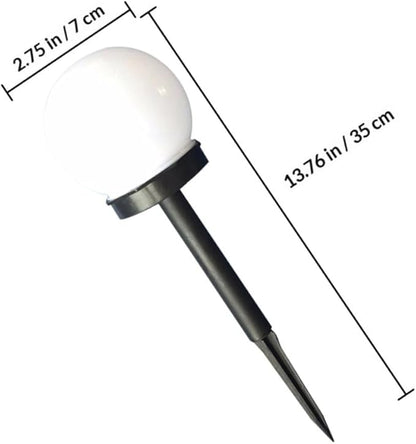 4pcs Solar Lawn Lights Outdoor Warm White Round Ball Shape Solar Sphere Landscape LED Path Lights for Garden Yard Use