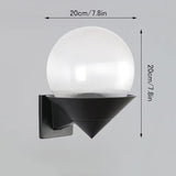 Outdoor Led Waterproof Wall Mount Lamp,Modern Pmma Spherical Sconce Lighting Lantern Fixture,e 26 Black for Garage | Lumora