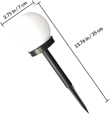 4pcs Solar Path Lights Warm Light Crackle Globe Solar Sphere Outdoor Lawn Garden Plug-in Ball