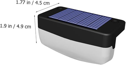 2pcs Solar Stair Lamps Outdoor Step Lights with High-Efficiency Panels for Garden Deck Fence Handrail Lighting