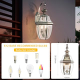 Outdoor Wall Lights, 20" Large Exterior Light, 2-Light Waterproof.