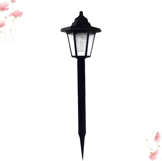 4 Pieces Solar Path Lights Hexagon White Light Solar Lawn Garden Lamp Landscape Lighting for Yard Patio Ground Installation