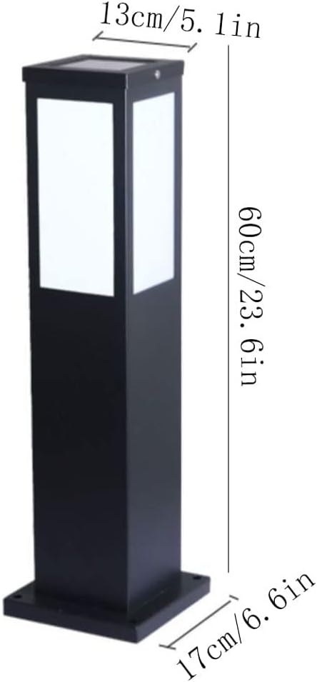 Outdoor Solar Pathway Lights, Modern 23.6in LED Landscape Bollard Lamp with Remote Control, Dual Color Temperature Garden Post Lighting for Driveway Patio Yard Decoration