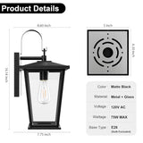 Outdoor Wall Light Fixture, Modern Black Porch Light, Outside Wall Lantern