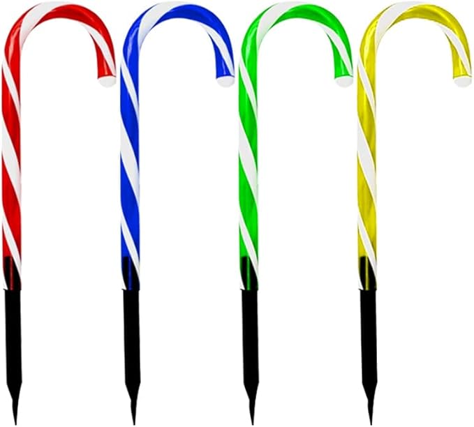 Candy Cane Lights, Christmas Candy Cane Lights, Solar Pathway Lights Outdoor Candy Cane Christmas Decor for Walkway, Driveway, Sidewalk, Garden