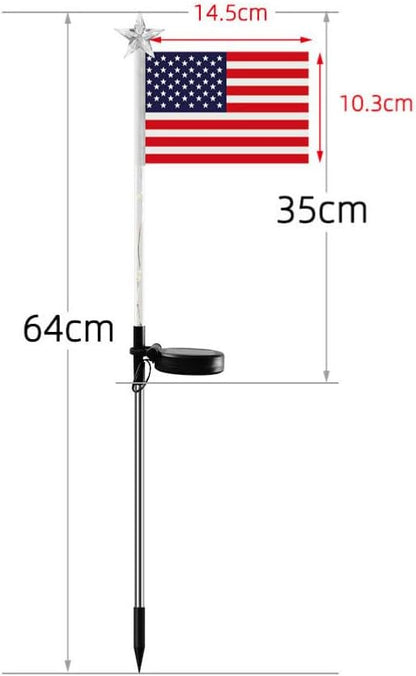 Solar Decorative Lights LED Outdoor Solar Lights America Flag Decorative Flags Patriotic Garden Flag Solar Landscaping Spotlights Solar Garden Lights Outdoor LED Flagpole Lights