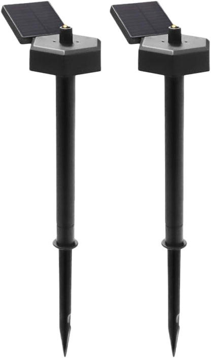 Sosoport 2pcs Solar Pathway Lights Outdoor Solar-Powered Garden Lamp Waterproof Lawn Stake Lights for Patio Yard Walkway Decoration