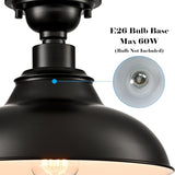 SAMTEEN Farmhouse Black Semi Flush Mount Light 2 Pack