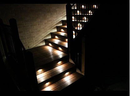 FVTLED Warm White Low Voltage LED Deck Lights kit Φ1.38 Outdoor Garden Yard Decoration Lamp Recessed Landscape Pathway Step Stair Warm White LED Lighting, Black