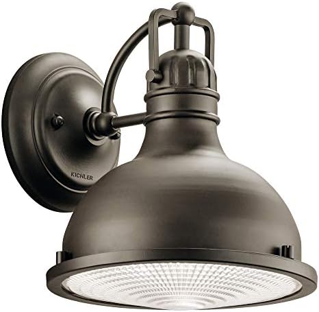 Kichler Hatteras Bay 9.5" 1 Light Indoor/Outdoor Wall Sconce with Clear Fresnel Lens in Olde Bronze | Lumora