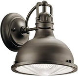 Kichler Hatteras Bay 9.5" 1 Light Indoor/Outdoor Wall Sconce with Clear Fresnel Lens in Olde Bronze | Lumora