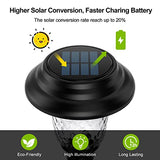 Glass Solar Lights Outdoor waterproof, 2 Pack Super Bright Solar Pathway Lights, Up to 12 Hrs Long Last Auto On/Off Garden Lights Solar Powered, Stainless Steel LED Light For Yard Landscape Cool White