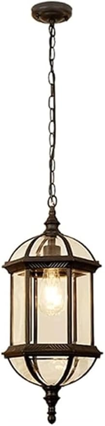 Rustic Outdoor Hanging Lamp Retro Waterproof Lantern Pendant Light Farmhouse Vintage Industrial Aluminum Chandelier for Porch Patio Loft Restaurant Bar Cafe Entryway Gazebo