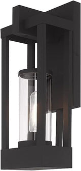 Livex Lighting 20992-12 Delancey - 16" One Light Outdoor Wall Lantern, Satin Brass Finish with Clear Glass | Lumora