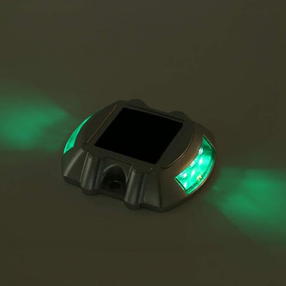 Ymiko Solar Pathway Lights, 6 LED Outdoor Water Driveway Lights with Casting Aluminum Construction, for Road Yard Garden Pathway (Green)