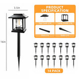Solar Pathway Lights 14-Pack for Yard Walkways