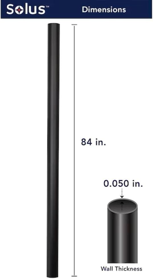 Solus 7-Foot Direct Burial Lamp Post – Outdoor Aluminum Light Pole – Fits Standard 3" Post Top Fixtures – Black | Lumora