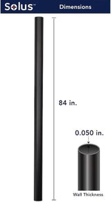 Solus 7-Foot Direct Burial Lamp Post – Outdoor Aluminum Light Pole – Fits Standard 3" Post Top Fixtures – Black | Lumora