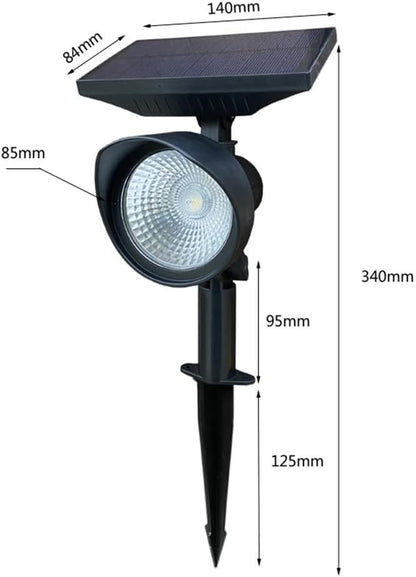 Colorful Rotation,Solar Warm White Spot Lights Outdoor 2PK, Solar Powered LED 2800K Landscape Lighting Low Voltage IP65 Waterproof Auto On/Off Spotlights for Outside Garden Yard Landscape