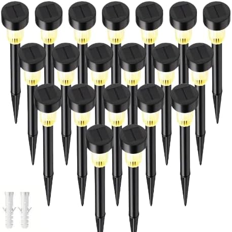 Outdoor Solar Landscape Lawn Lights, Suitable for Christmas, Halloween, Weddings, Road and Garden Decoration (Warm Light - Affordable 20 Sets)